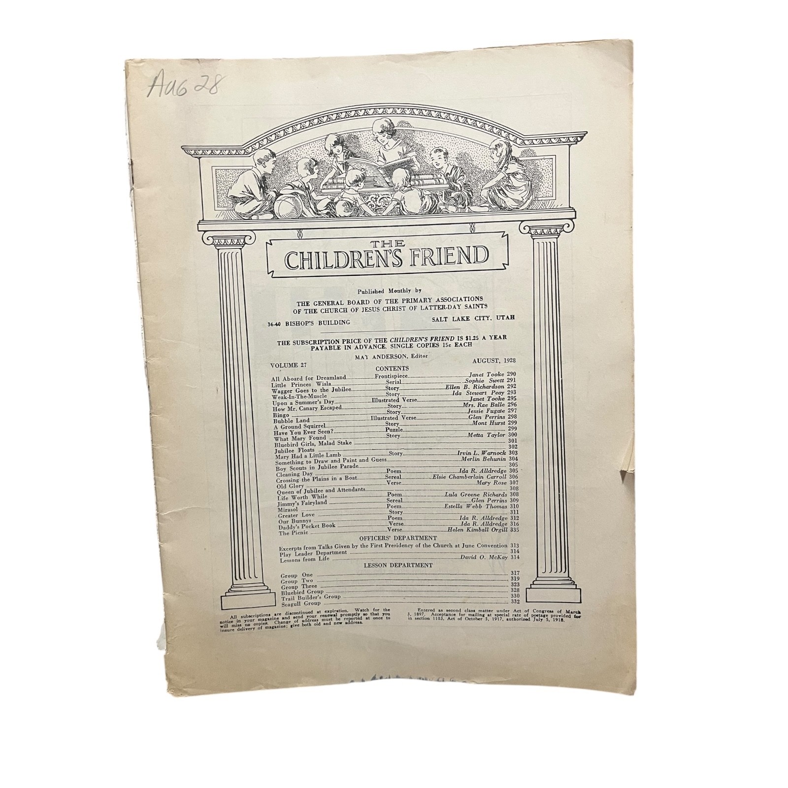 The children’s friend 1928 Two Magazine's Missing Covers LDS