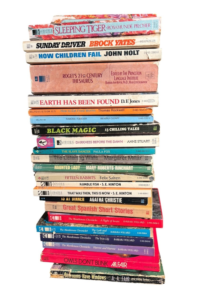 Assorted Dell Paperback Book Lot 42 Total Books Vintage