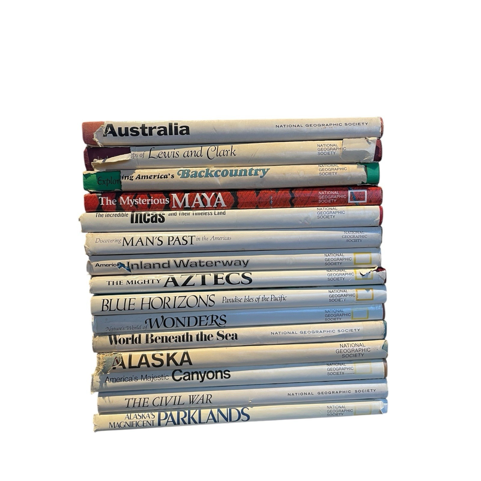 Vintage National Geographic Society Hardcover Books Lot of 15 Home School