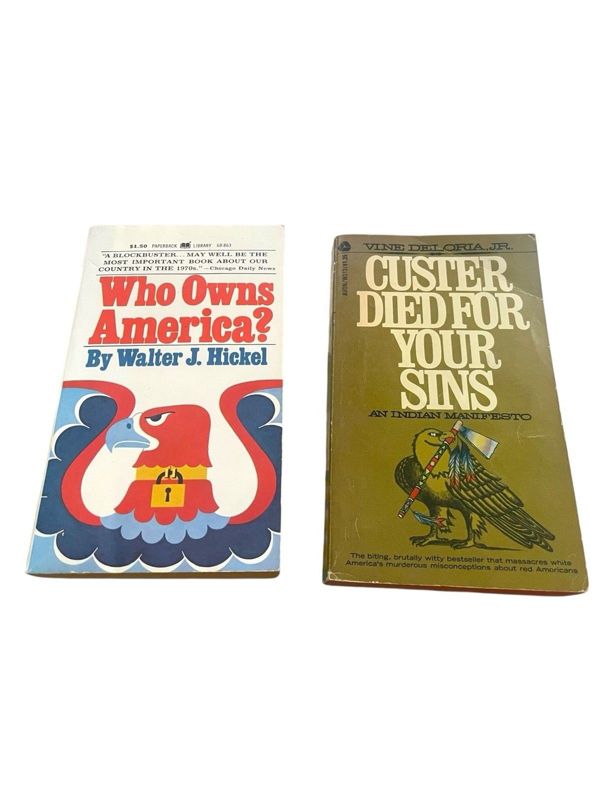 Custer Died for Your Sins & Who Owns America? 2 Vintage Paperback 1970s Books