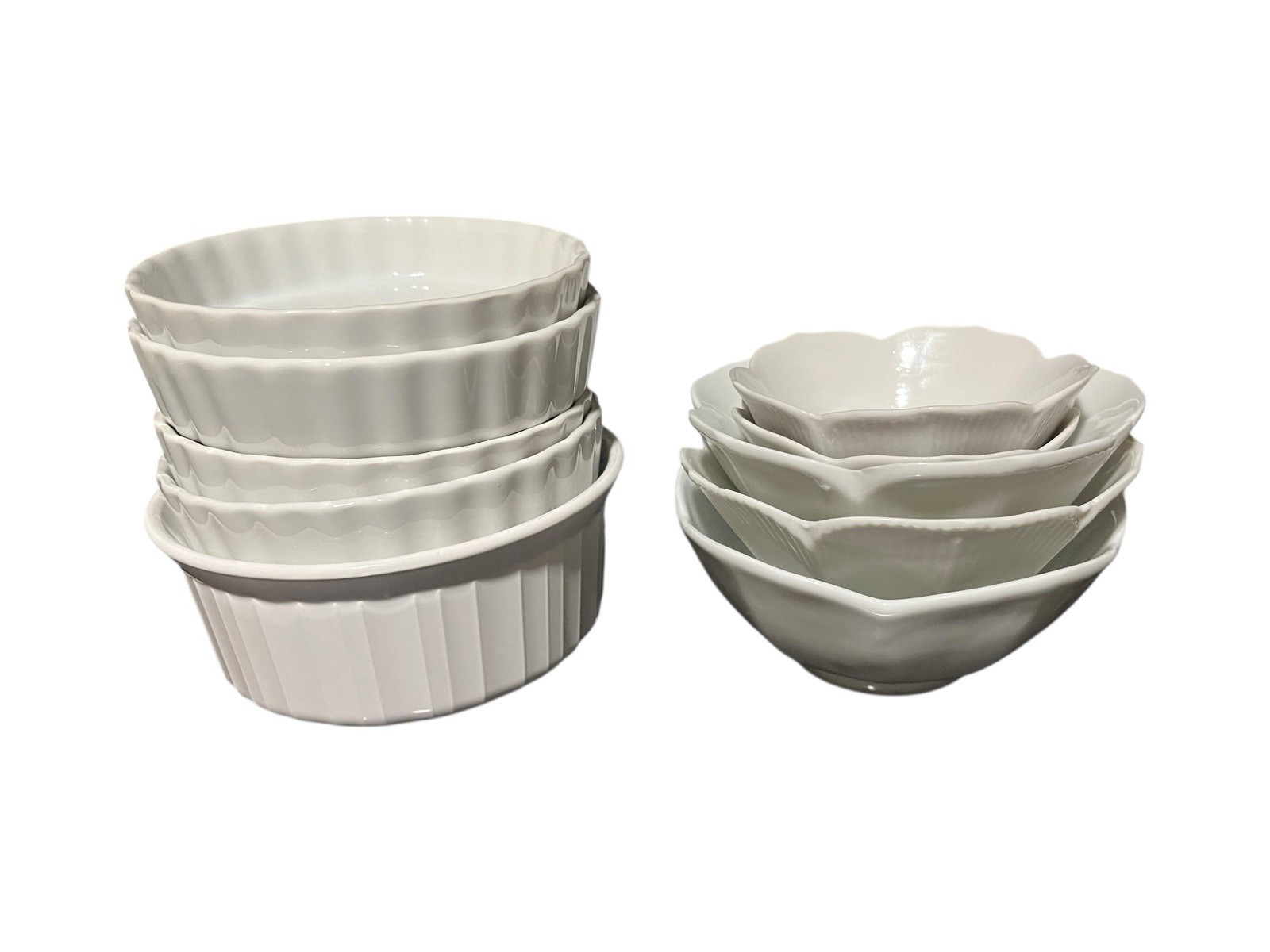 Vtg Cordon Bleu International BIA Dessert Bowls Dishes Scalloped