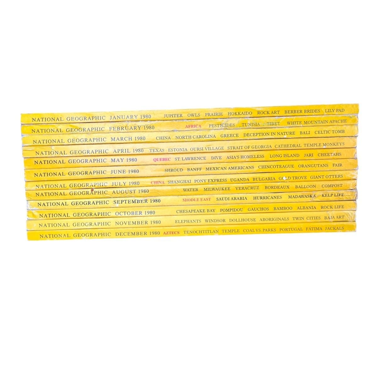 National geographic magazine’s full year set of 1980 maps