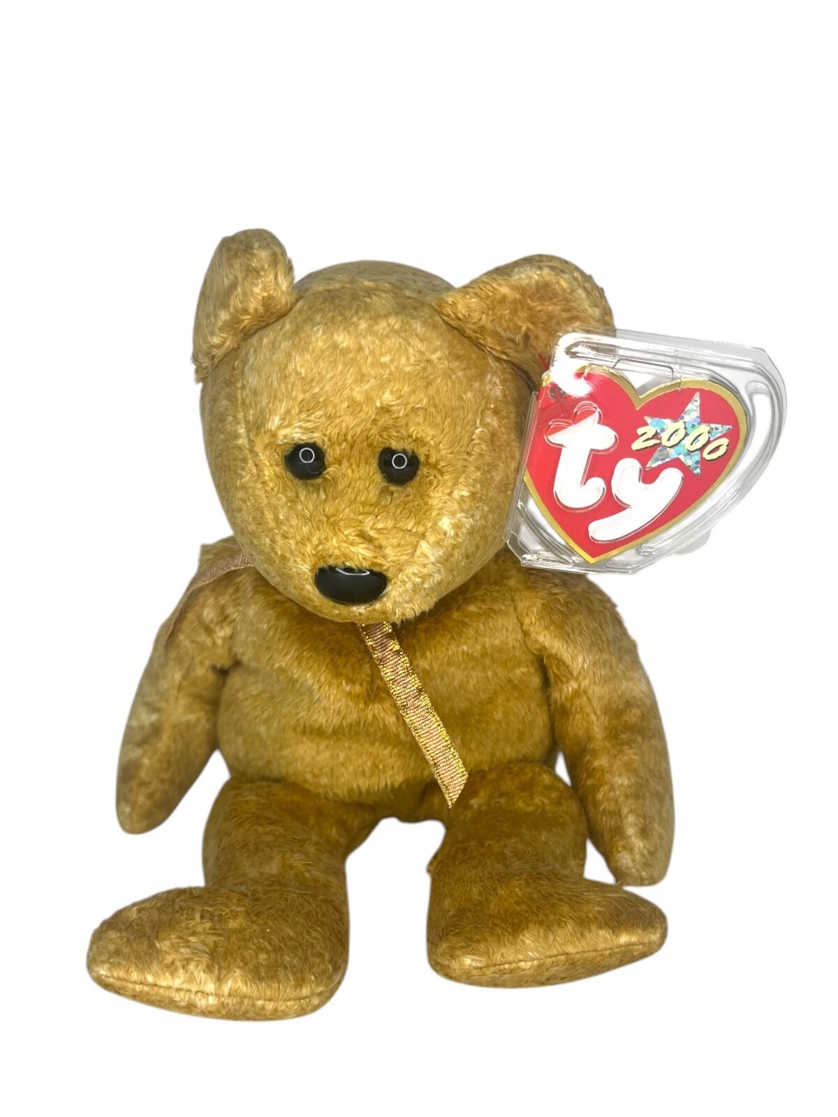 Ty beanie baby - cashew the bear (8.5 inch) - mint stuffed animal toy